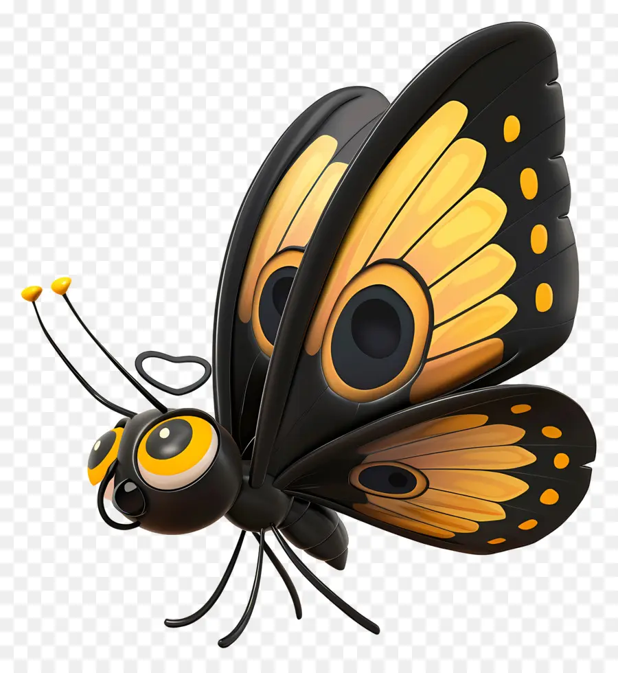 Papillon，Noir Et Jaune PNG