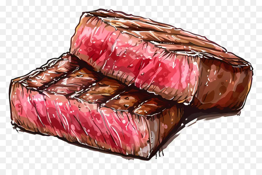 Steak Moyen Rare，Steak Bien Bien Fait PNG