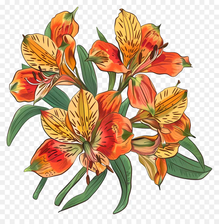 Fleur Alstroemeria，Bouquet De Lys PNG