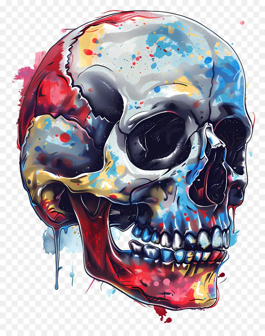 Crâne，Coloré Crâne PNG
