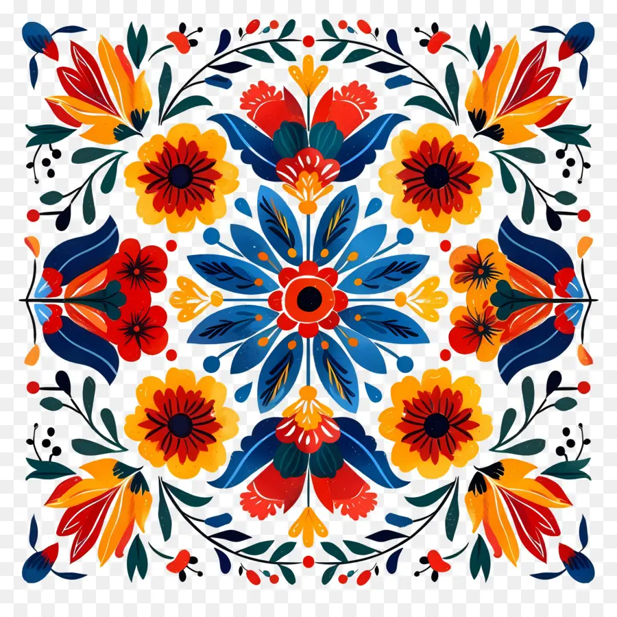 De Style Mexicain，Motif Floral PNG