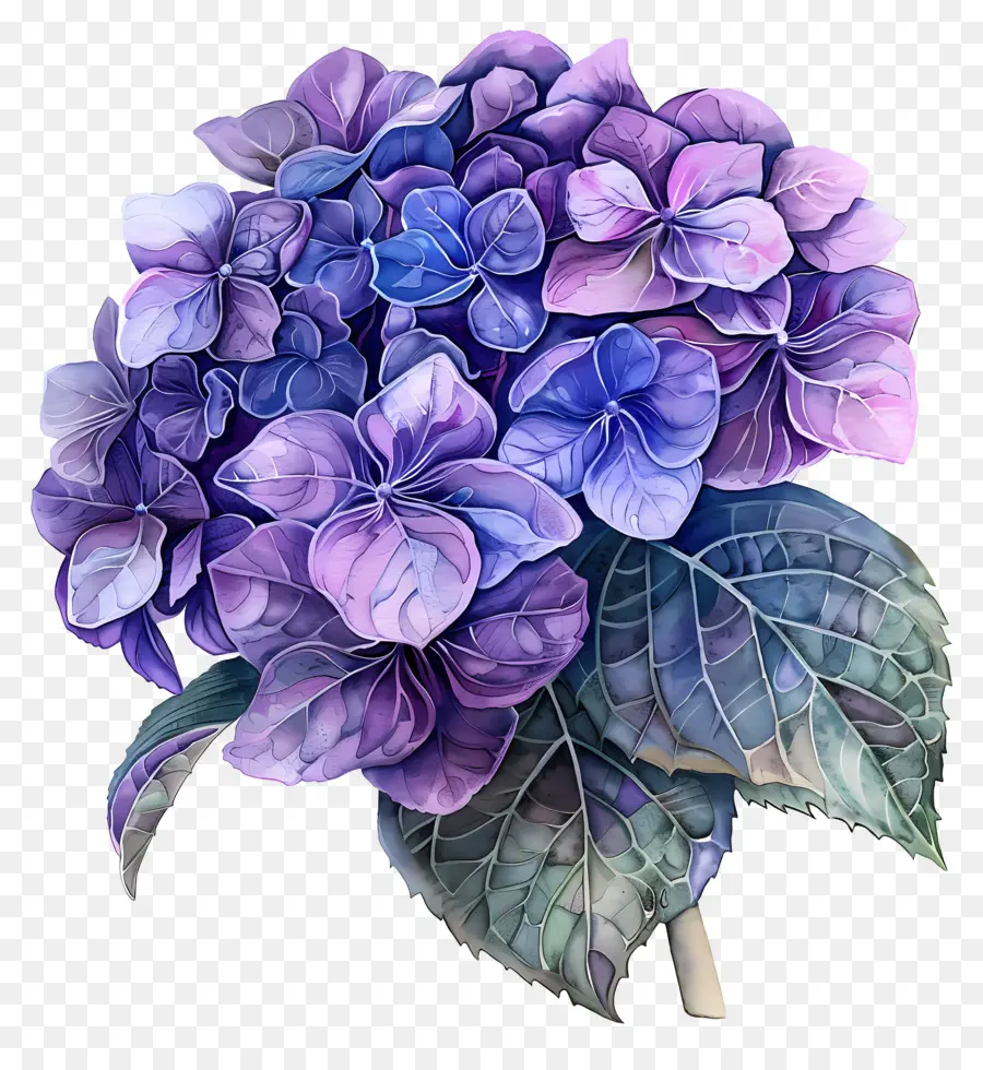 Hortensia Violet，Fleur D'incendie Bleu PNG