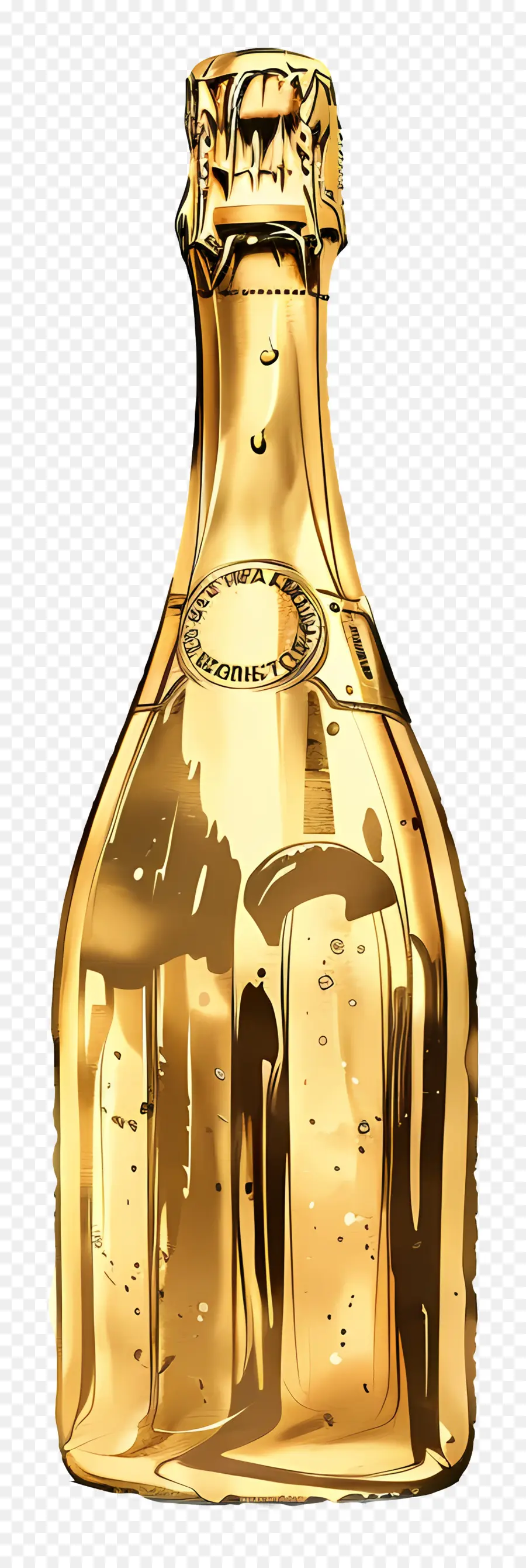 Bouteille De Champagne En Or，Champagne PNG