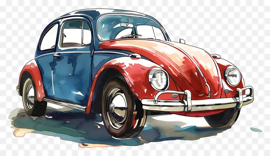 Voiture Clipart，Volkswagen Beetle Vintage PNG