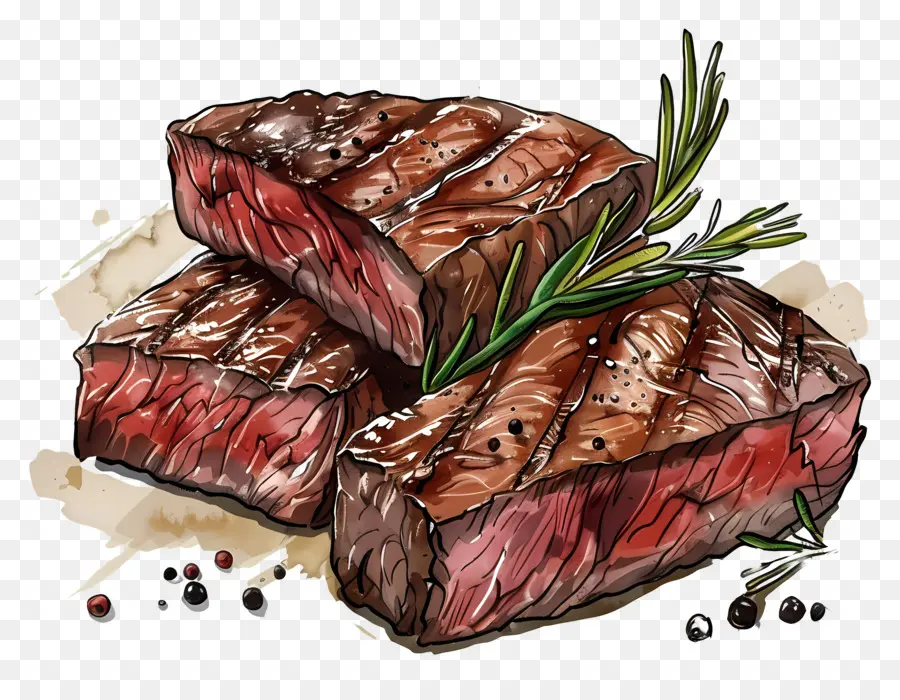 Steak Moyen Rare，Boeuf PNG