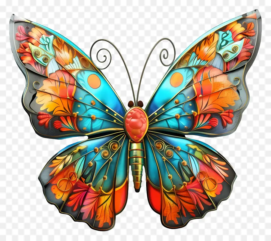 Papillon，Papillons Colorés PNG
