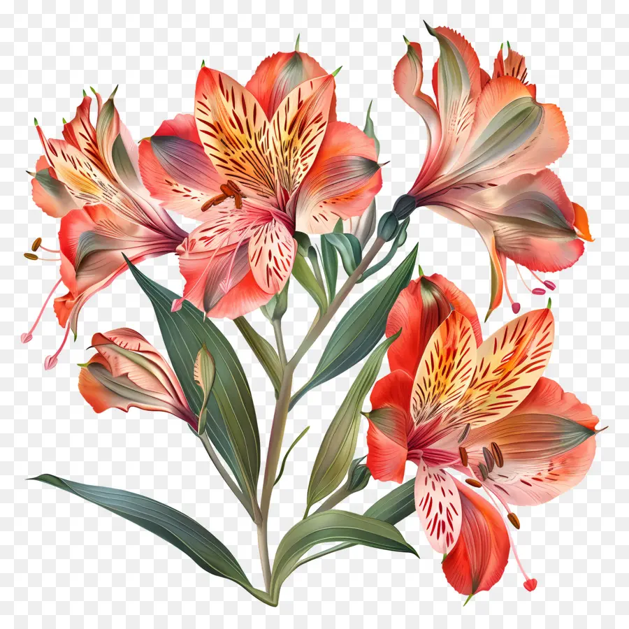 Fleur Alstroemeria，Lys PNG