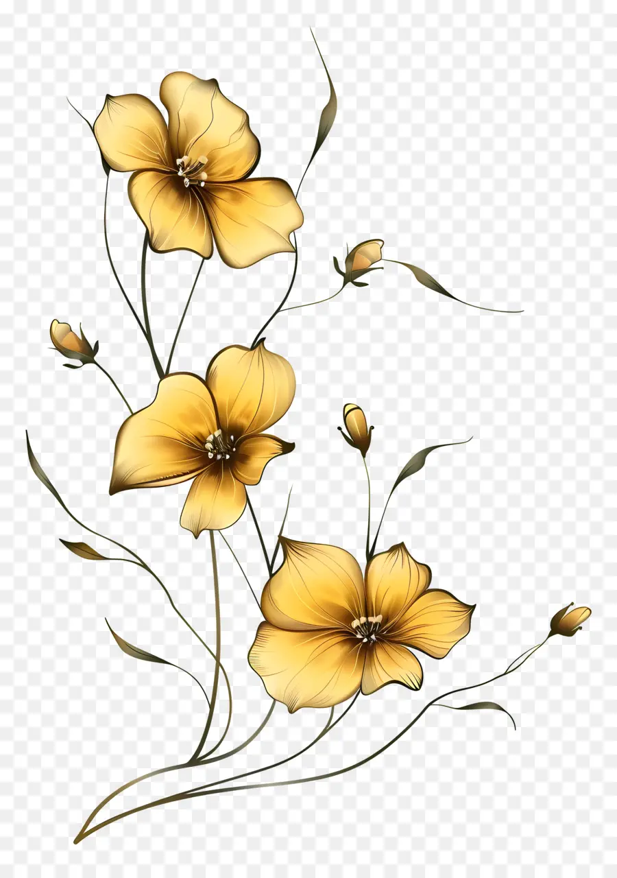 Fleurs Jaunes，Bouquet PNG