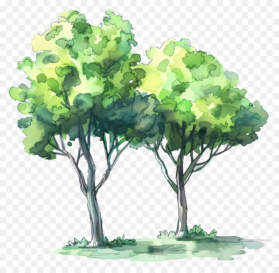 Arbres Aquarelles，Arbre PNG