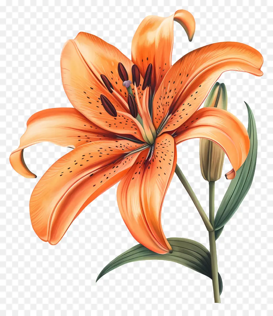 Lys Orange，Fleur PNG