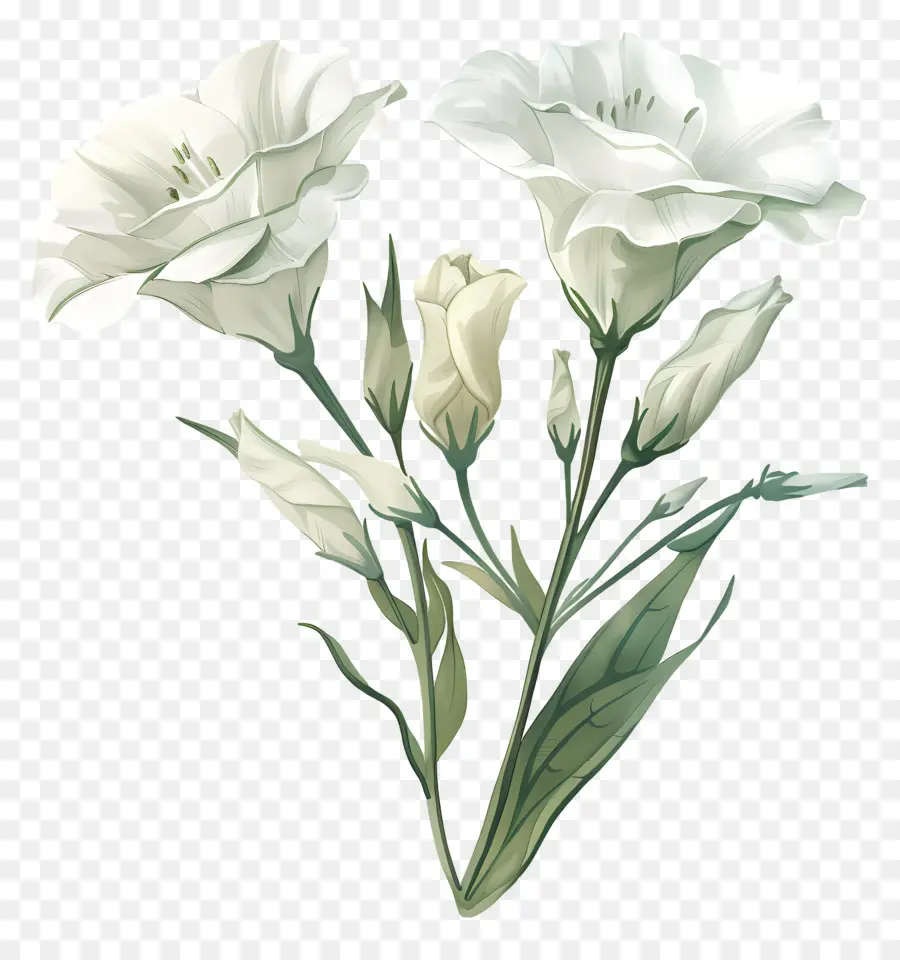 Fleur Lisianthus，Fleurs Blanches PNG