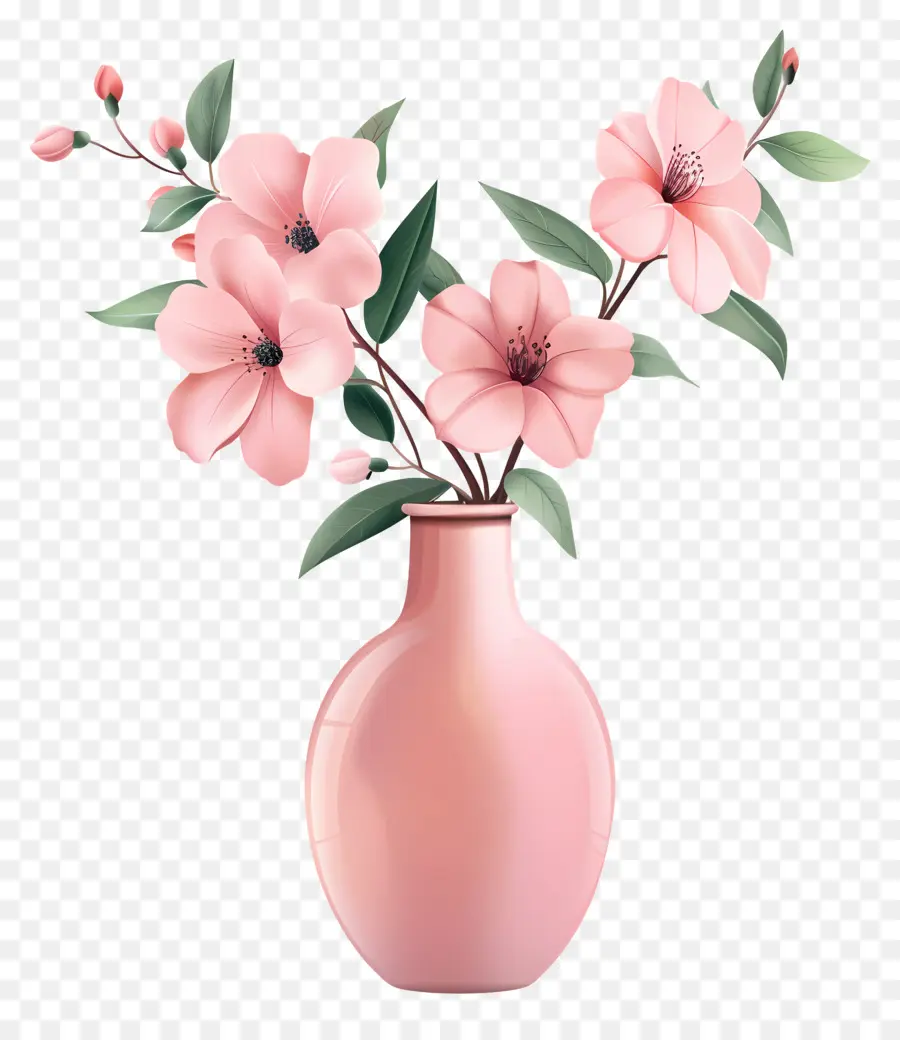 Rose Vase，Fleurs Roses PNG