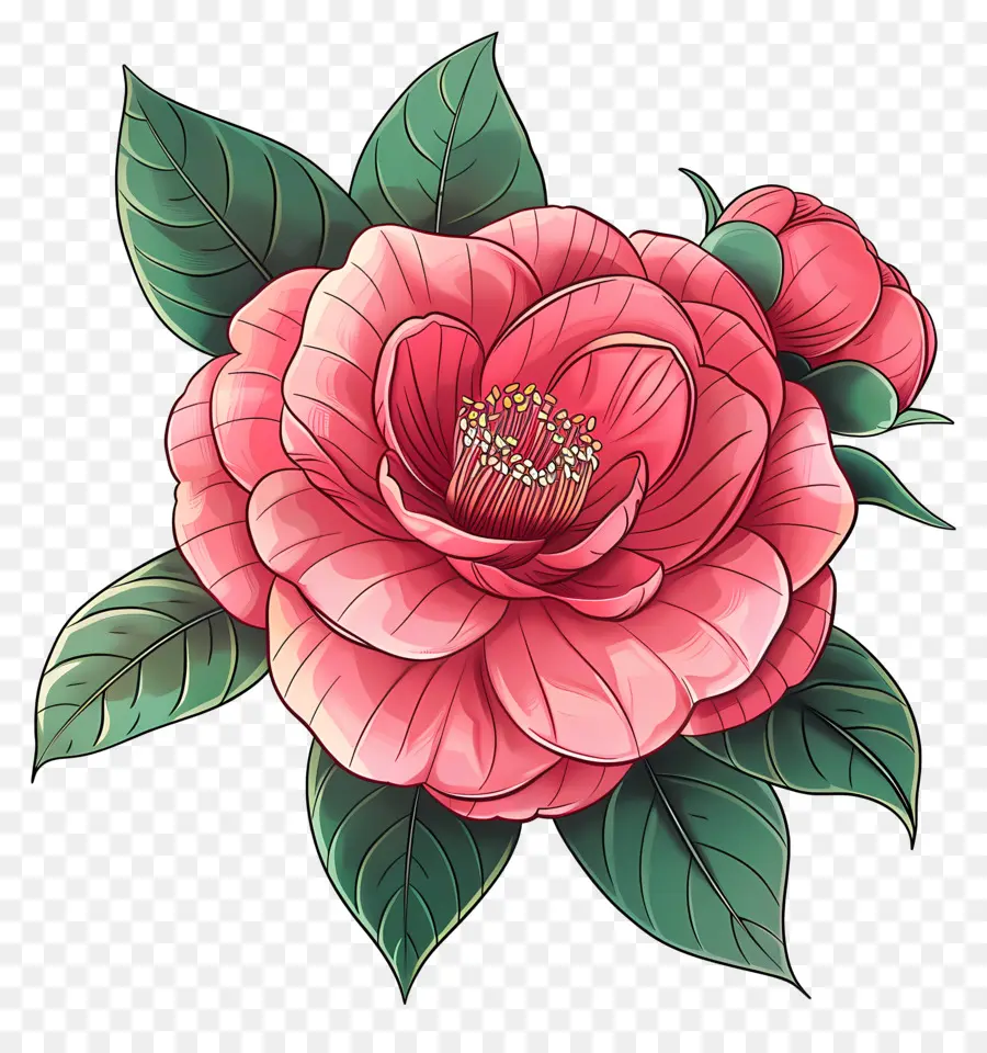 Camellia Fleur，Fleur Rouge PNG