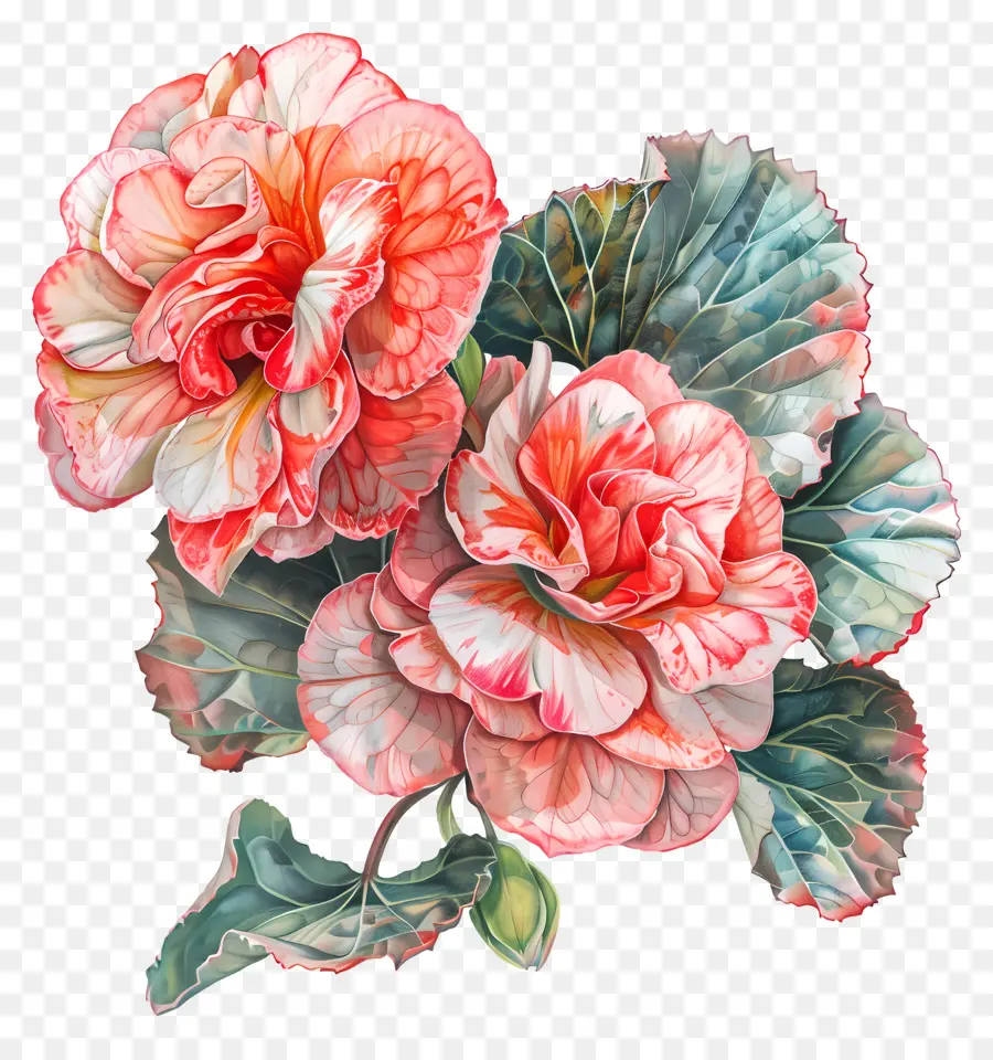 Bégonia Fleur，Peinture à L'aquarelle PNG