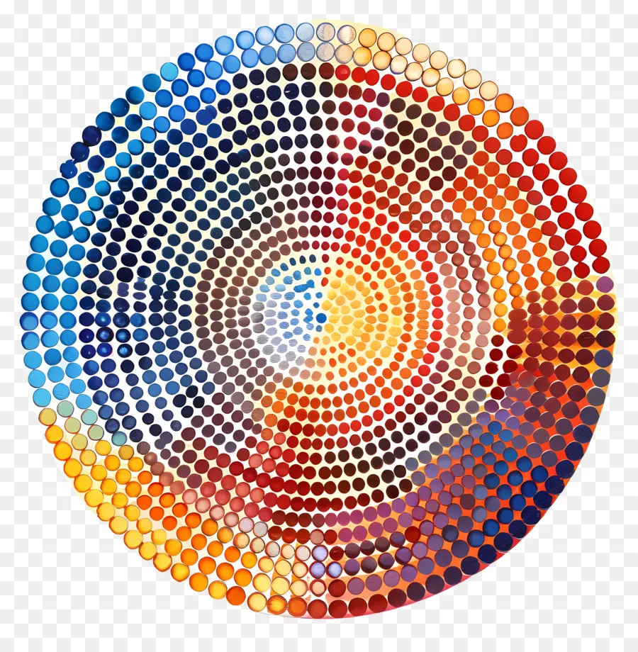 Le Cercle En Pointillé，Coloré PNG