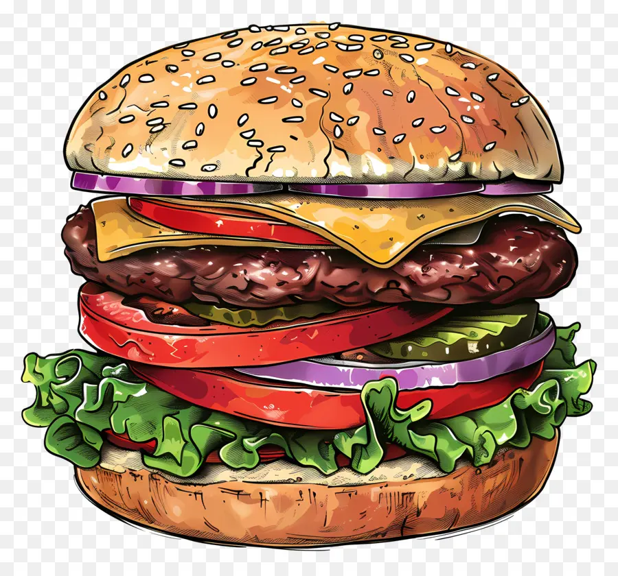 Big Burger，Cheeseburger PNG