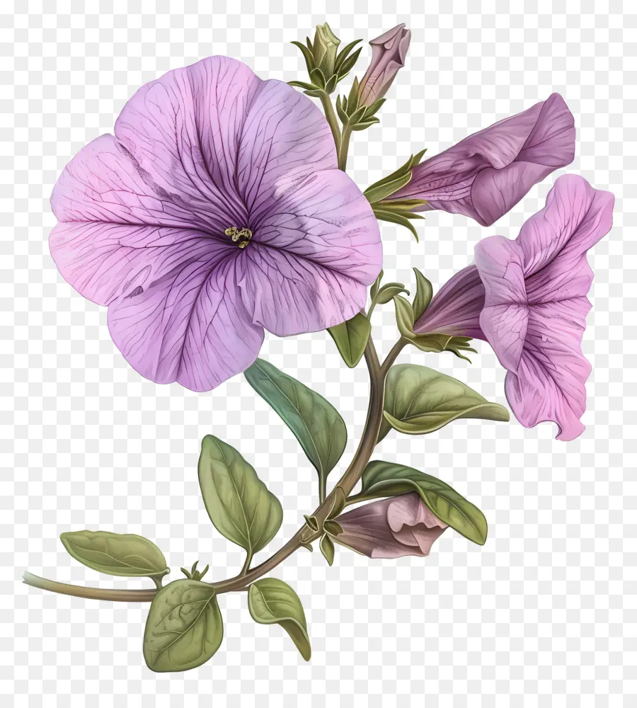 Fleur De Pétunia，Fleur Pourpre PNG