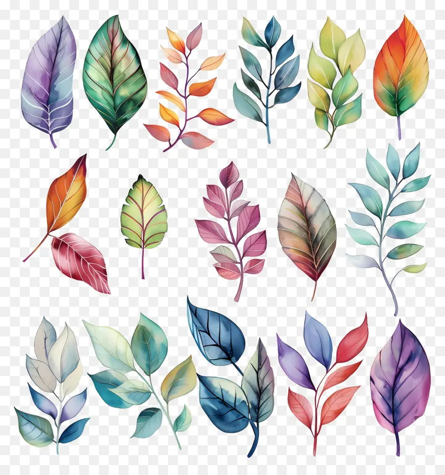 Aquarelle Feuilles，Peintures D'aquarelle PNG