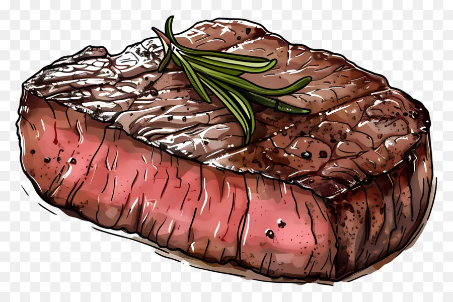 Steak Moyen Rare，Dessin De Steak Aquarelle PNG