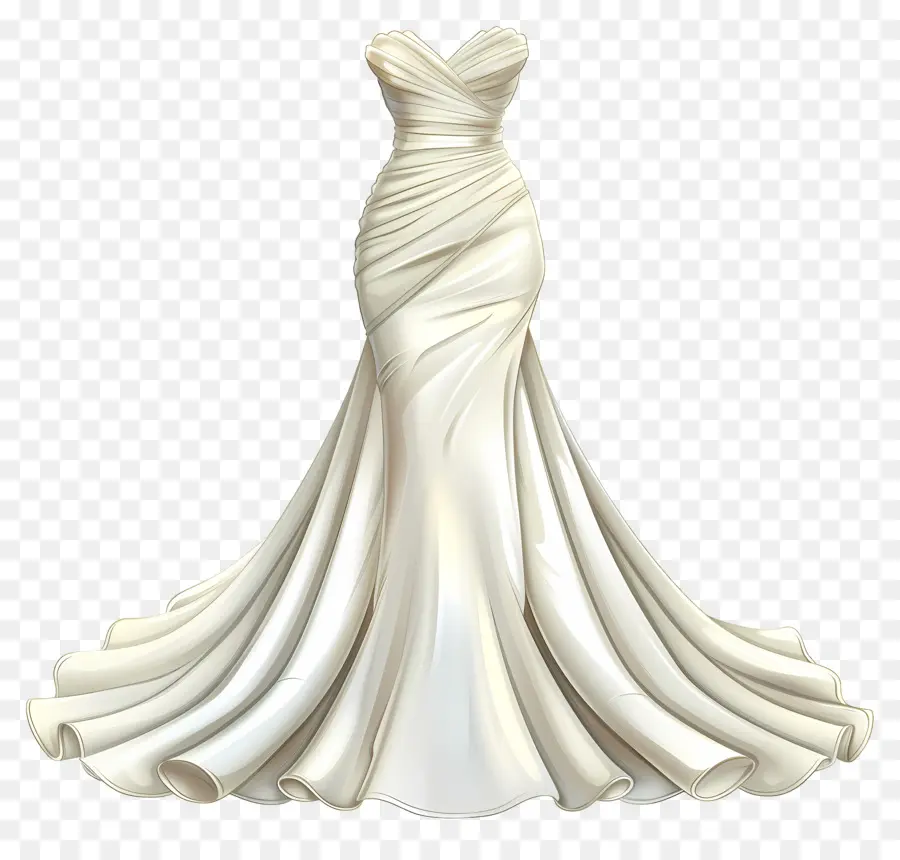 Robe De Mariée De Trompette，Robe De Mariée Blanche PNG