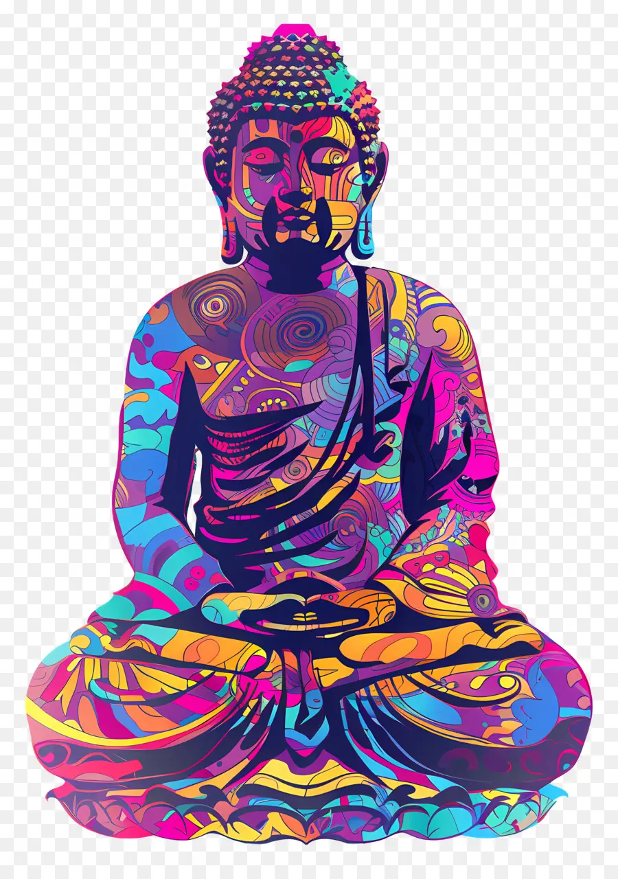 Bouddha Gautam，Bouddha Coloré PNG