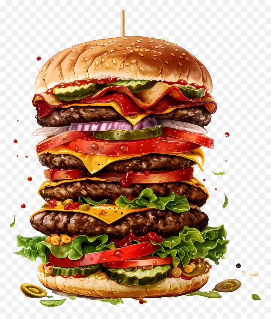 Big Burger，Hamburger Géant PNG