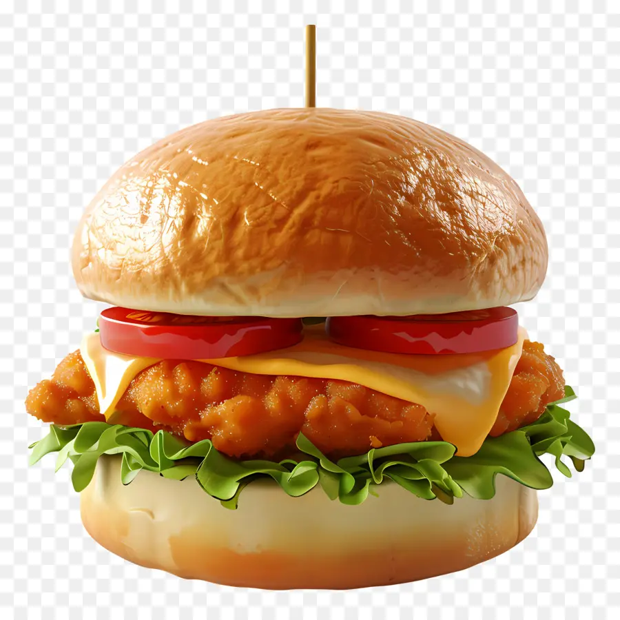 Burger De Poulet，Sandwich Au Poulet PNG