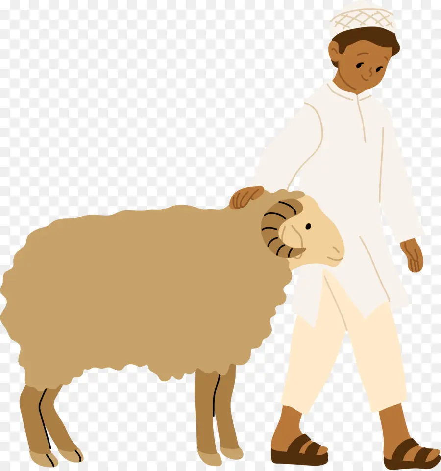 Eid Ul Adha，Garçon Avec Mouton PNG