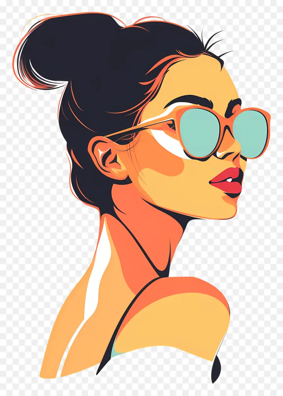 Femme D'été，Femme Avec Des Lunettes De Soleil PNG