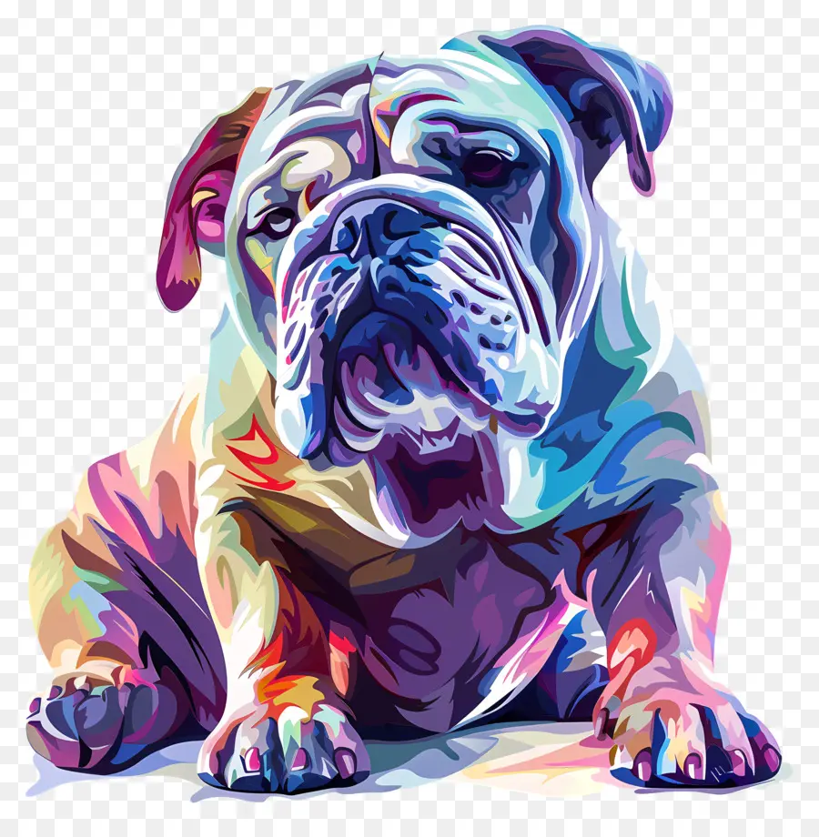 Bouledogue，Peinture Colorée PNG