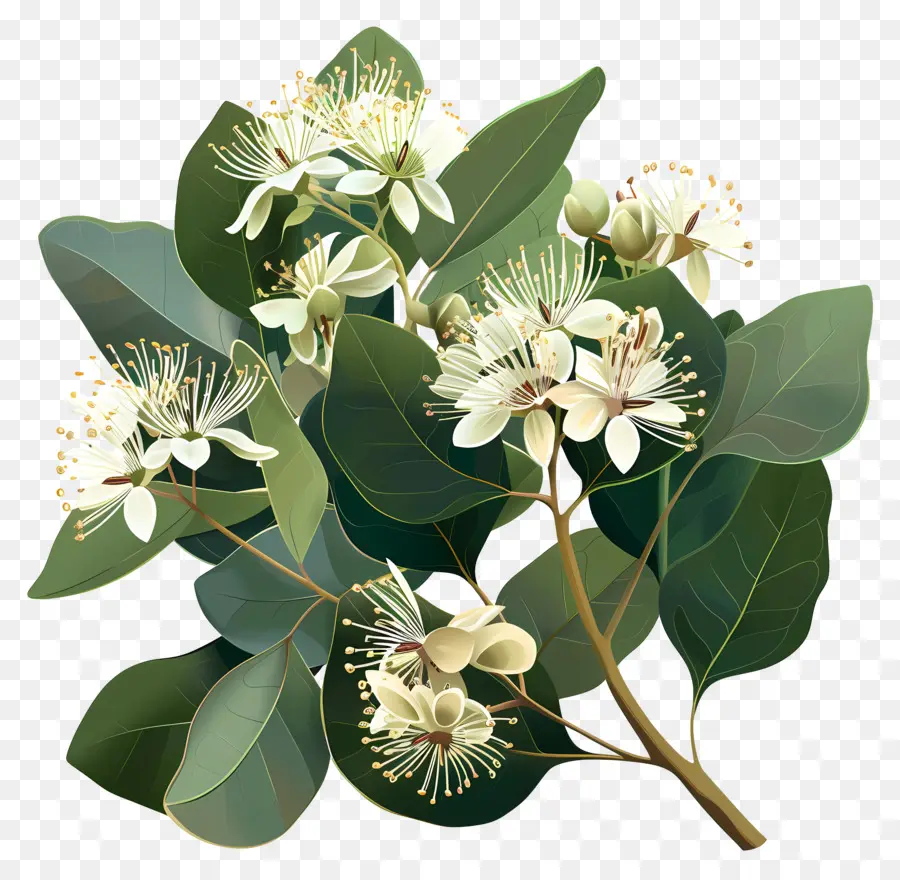 Eucalyptus Fleur，Fleurs Blanches PNG