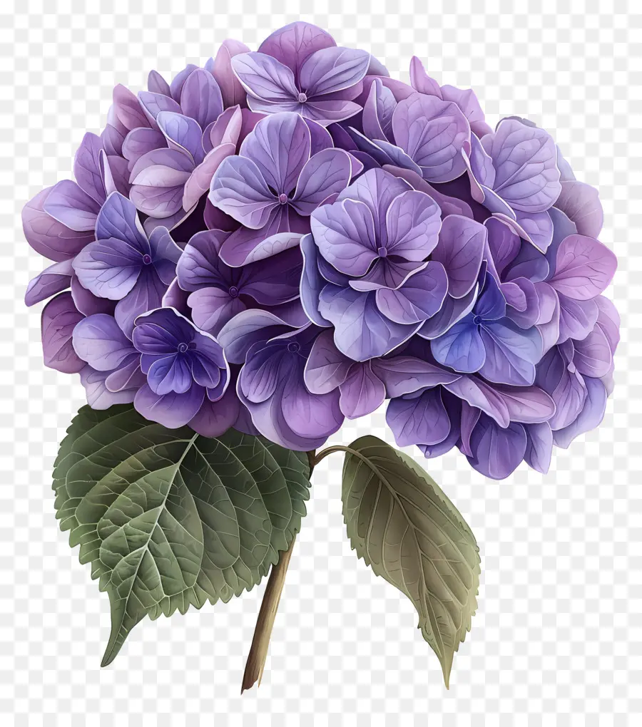Hortensia Violet，Fleur Pourpre PNG
