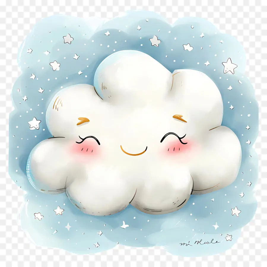 Nuage De Dessin Animé，Nuage Souriant PNG