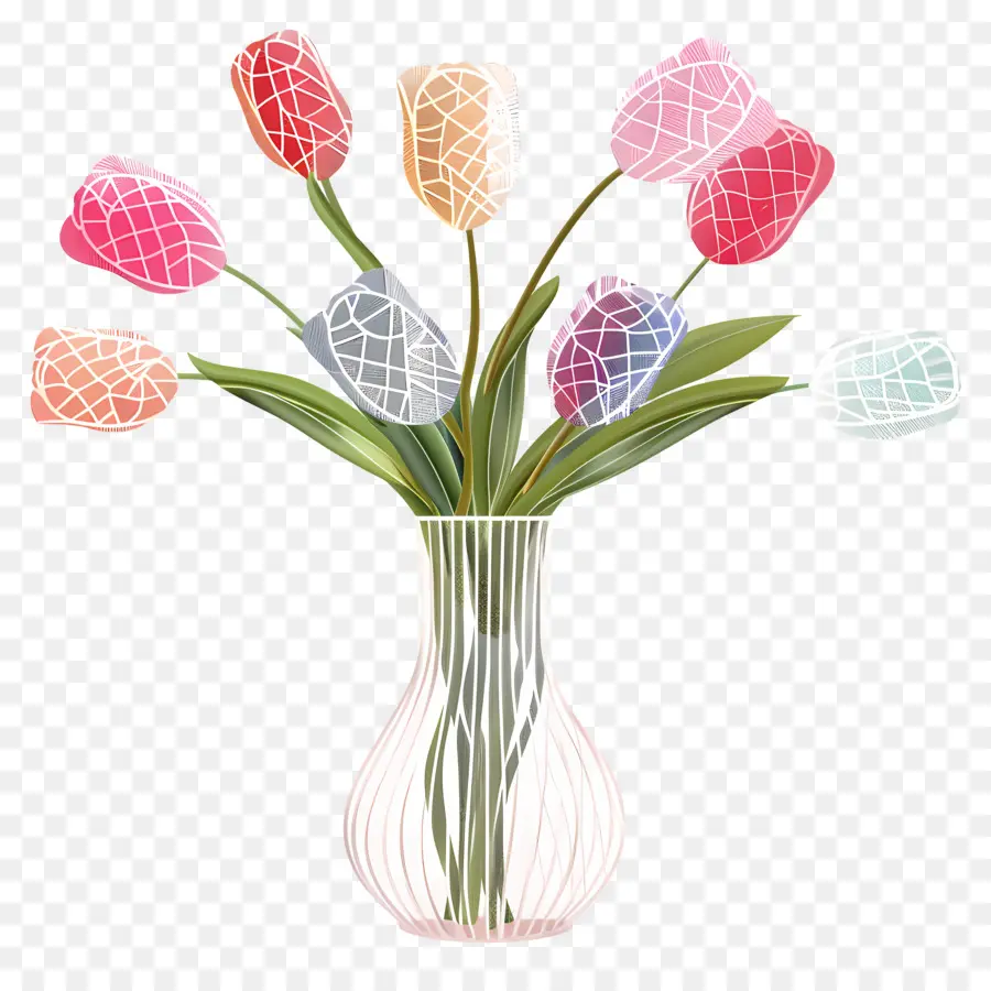 Vase De Tulipes，Les Tulipes PNG