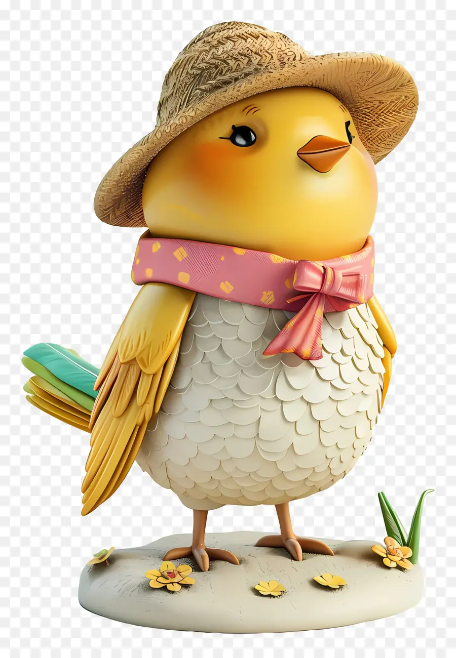 été，Oiseau Avec Chapeau PNG