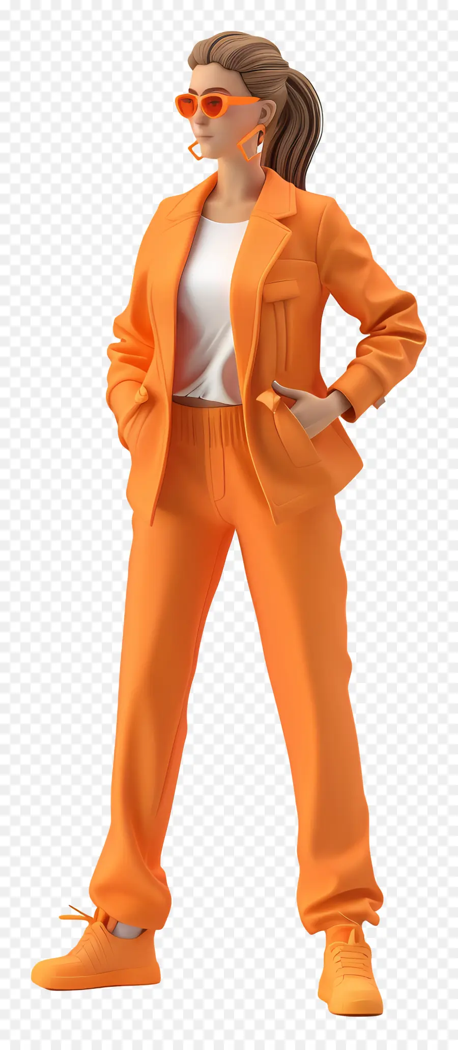 Les Femmes Costume，Combinaison Orange PNG