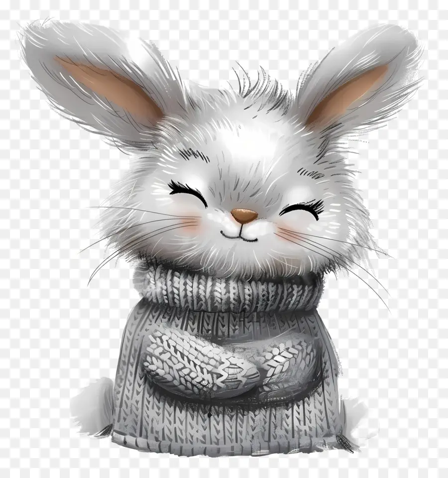 Lapin Mignon，Pull Tricoté PNG