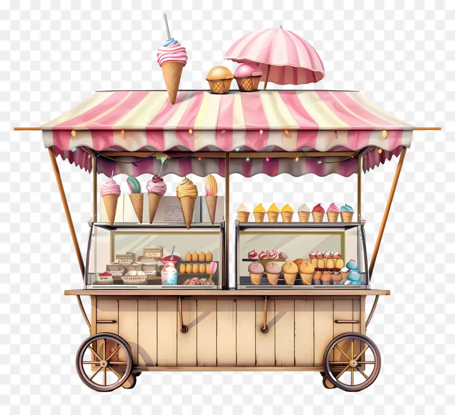 Icecream Décrochage，Crème Glacée à La Cart PNG