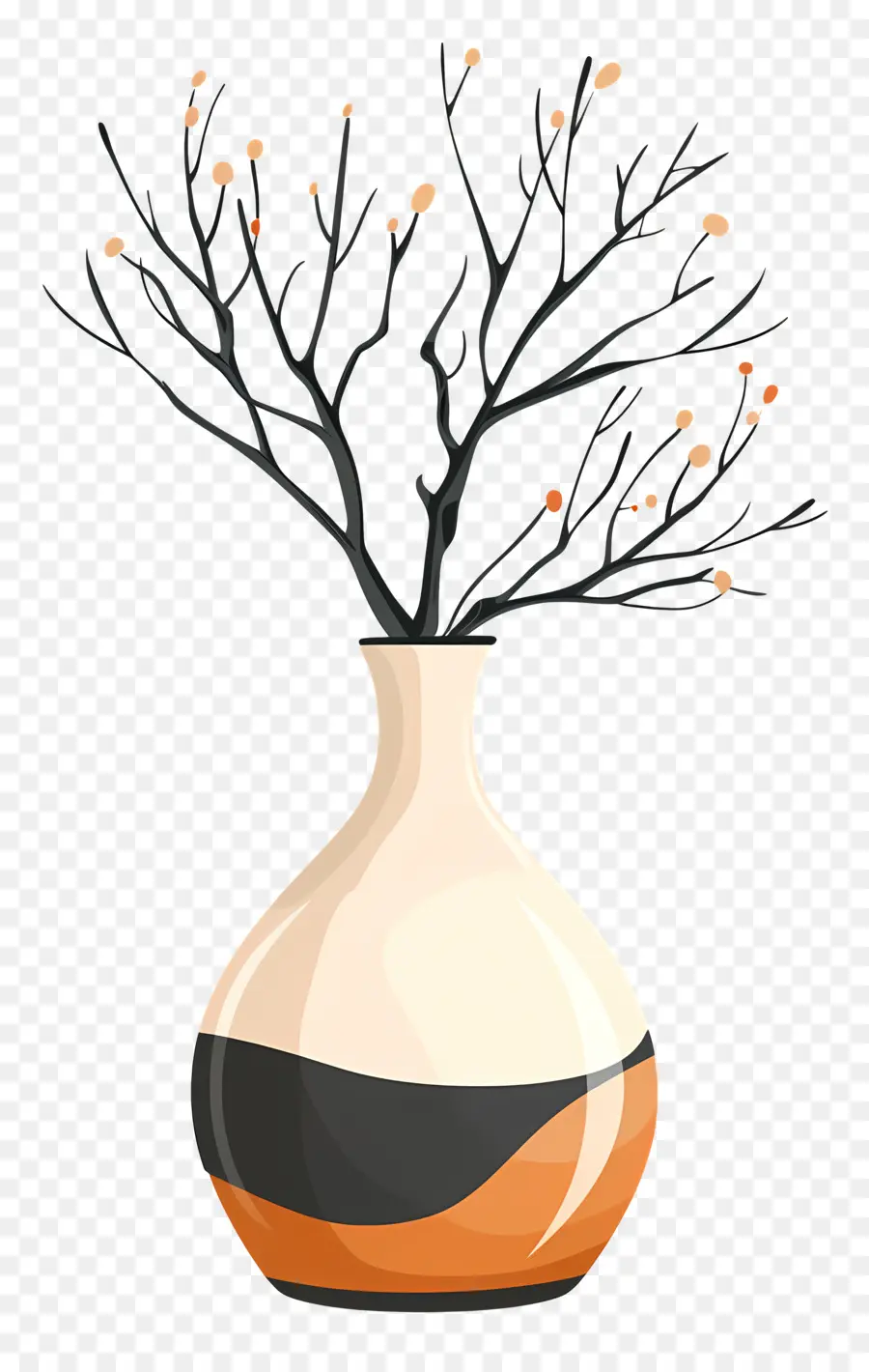 Moderne Vase，Vase Orange PNG