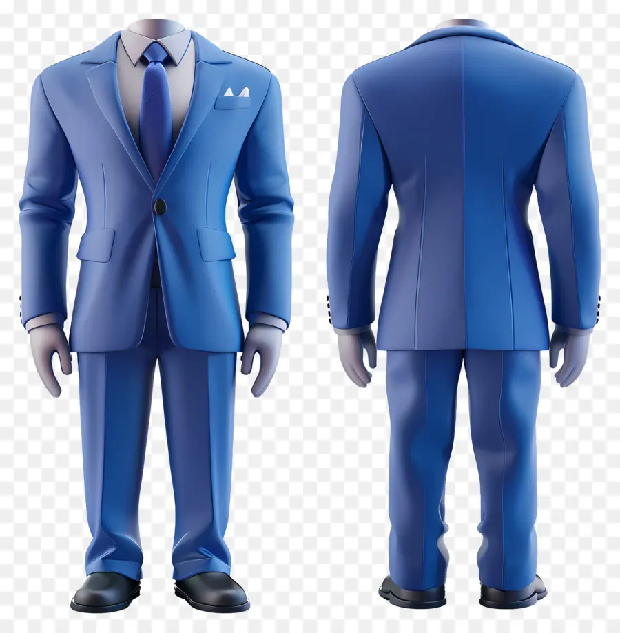 Costume Bleu，Chemise Blanche PNG