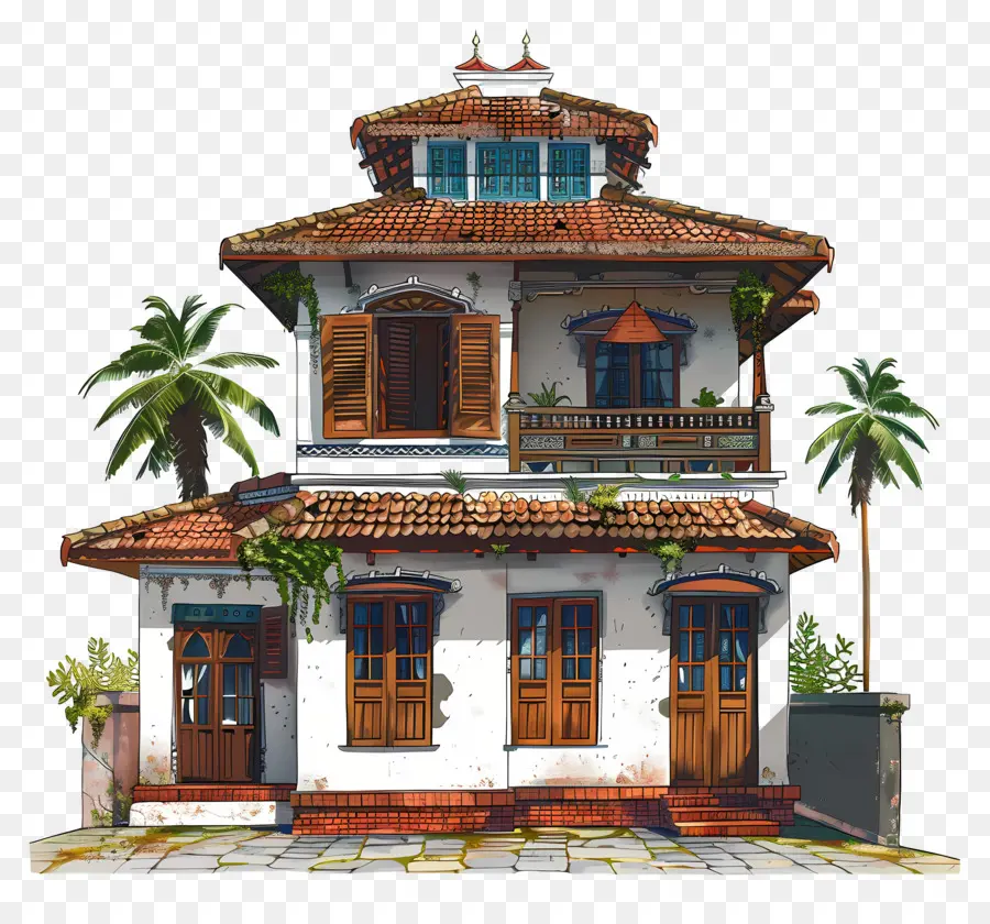 Maison Du Kerala，Maison De Style Espagnol PNG