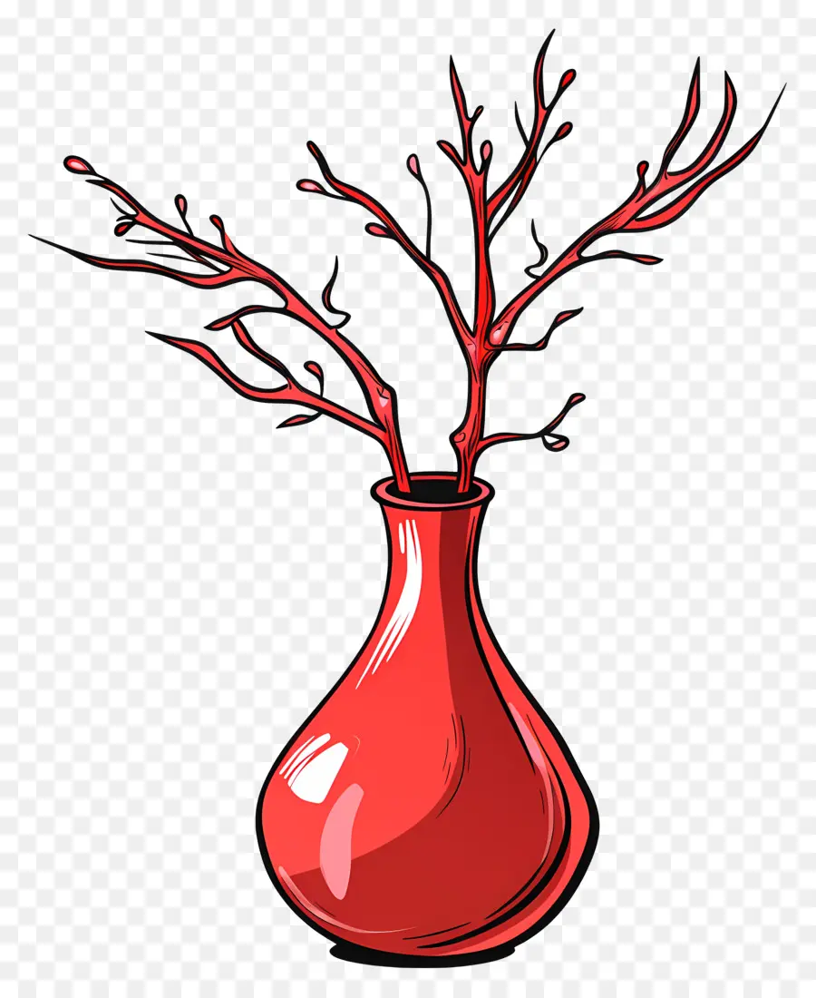 Vase Rouge，Peinture PNG
