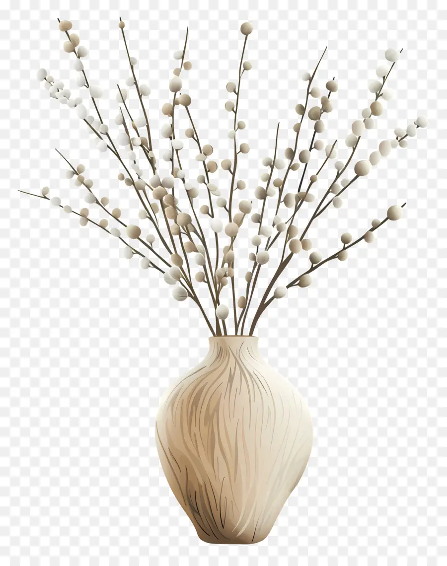 Vase Avec Saule De Chatte，Vase PNG