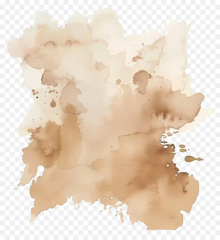 Tache D'aquarelle Beige，Splash Aquarelle Marron PNG