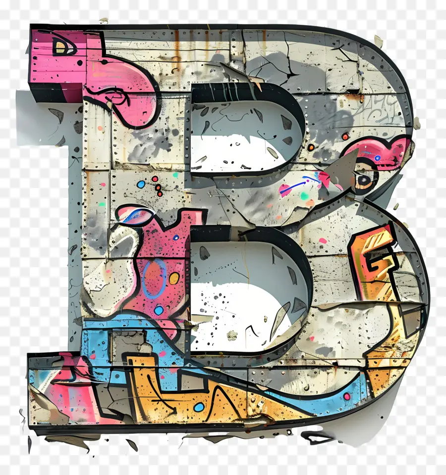 Lettre B，Lettre Graffiti B PNG