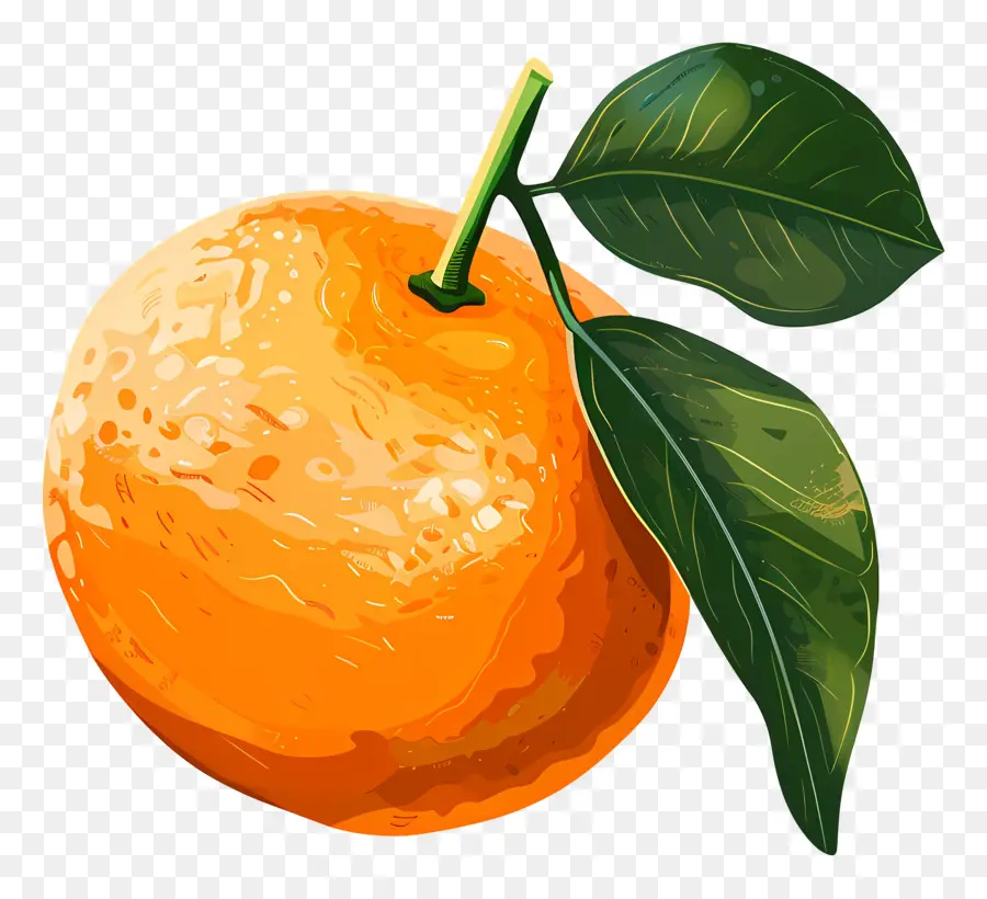 Fruits Orange，Feuilles Vertes PNG