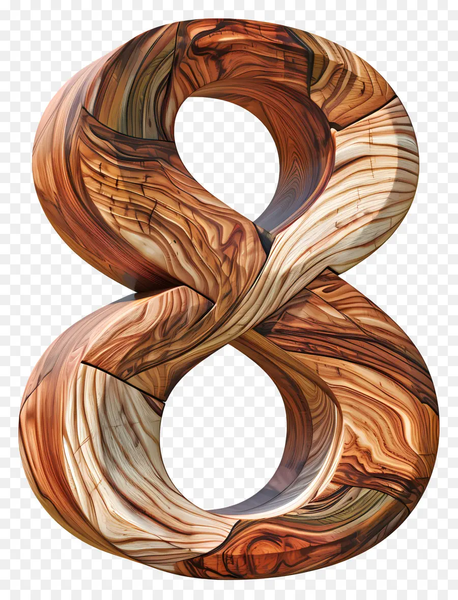 Numéro 8，Sculpture En Bois PNG