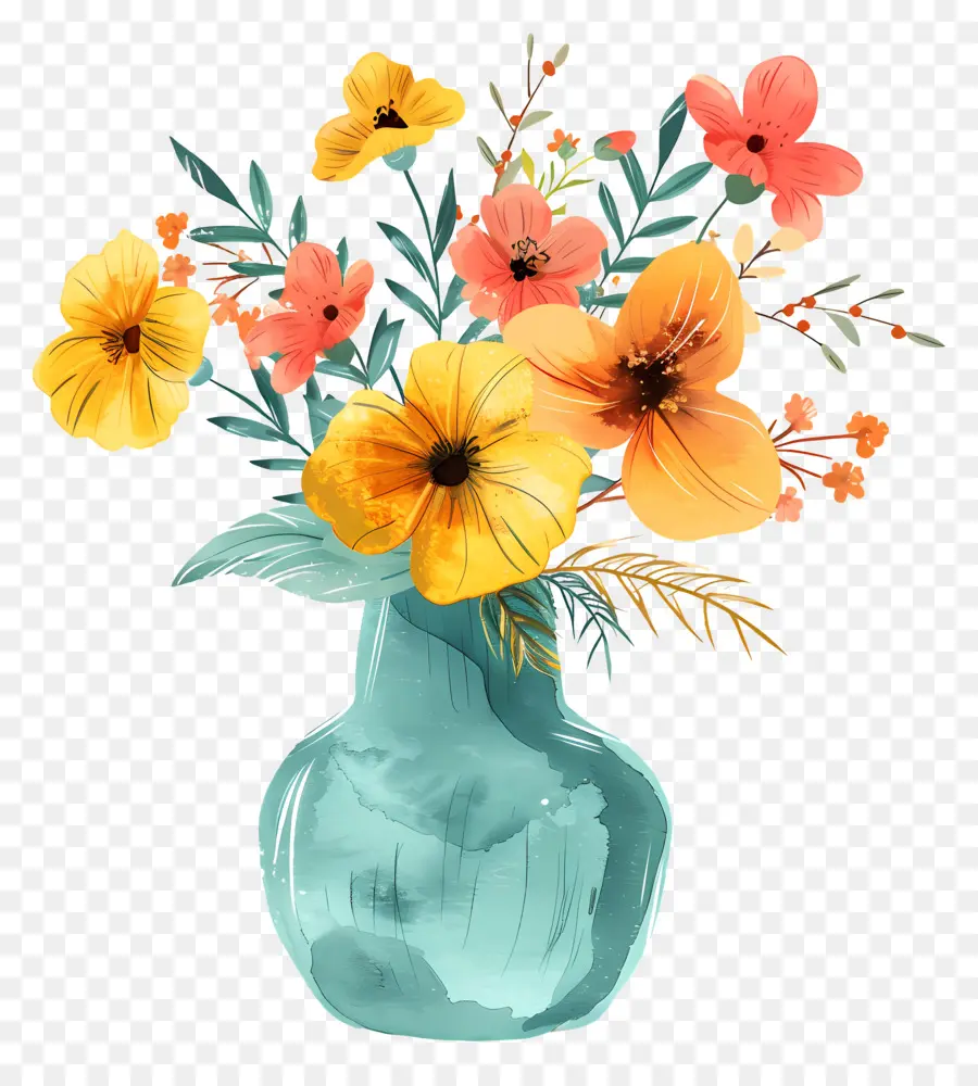 Vase Avec Des Fleurs，Fleurs PNG