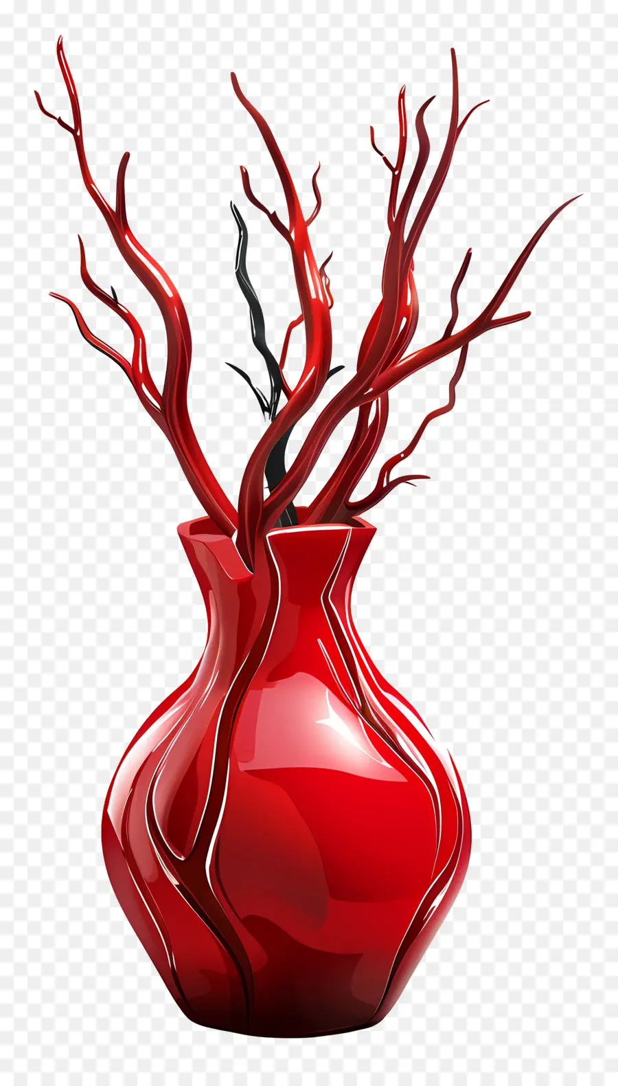 Vase Rouge，Les Branches PNG
