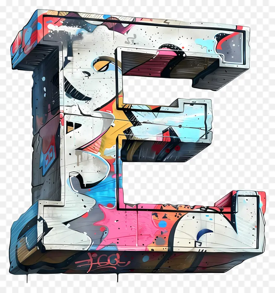 La Lettre E，Graffiti PNG